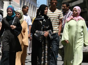 Moroccan women in Tangier medina.