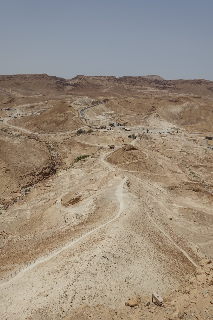 Remnants of Roman-built rampart on Masada's western flank.